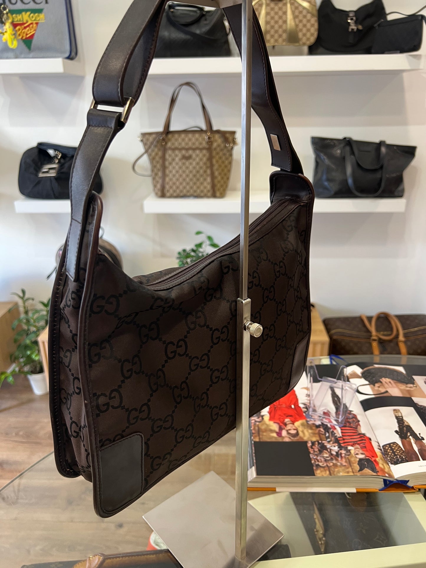 Gucci Hobo GG Nylon Marrone