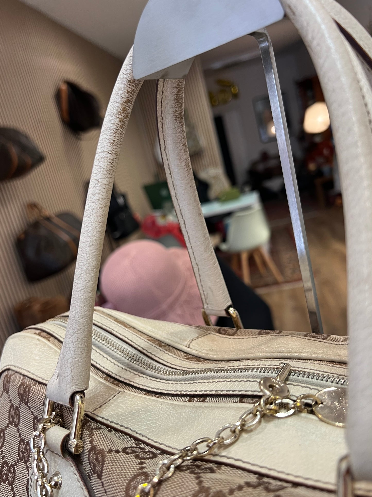 Gucci Boston Web GG Canvas con Lucchetto