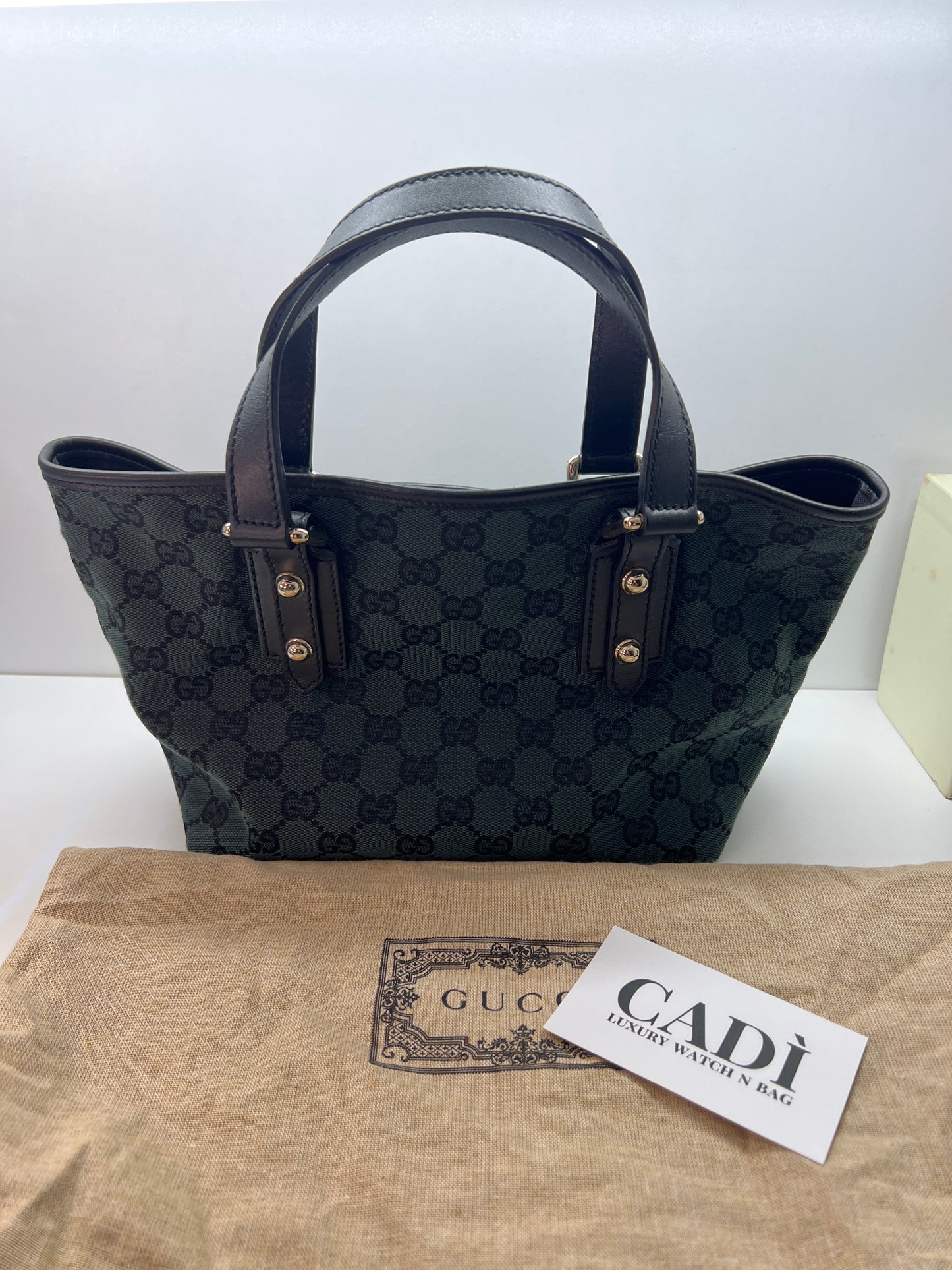 Gucci Tote Bag GG Canvas Verde con Dustbag – Eleganza Intramontabile
