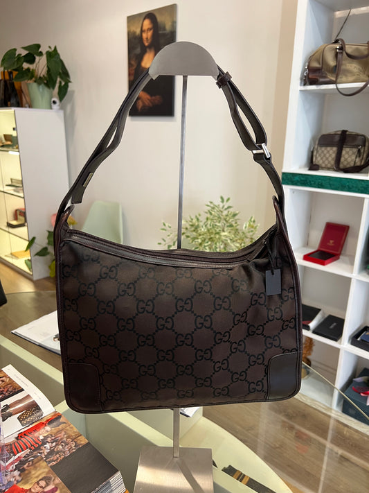 Gucci Hobo GG Nylon Marrone