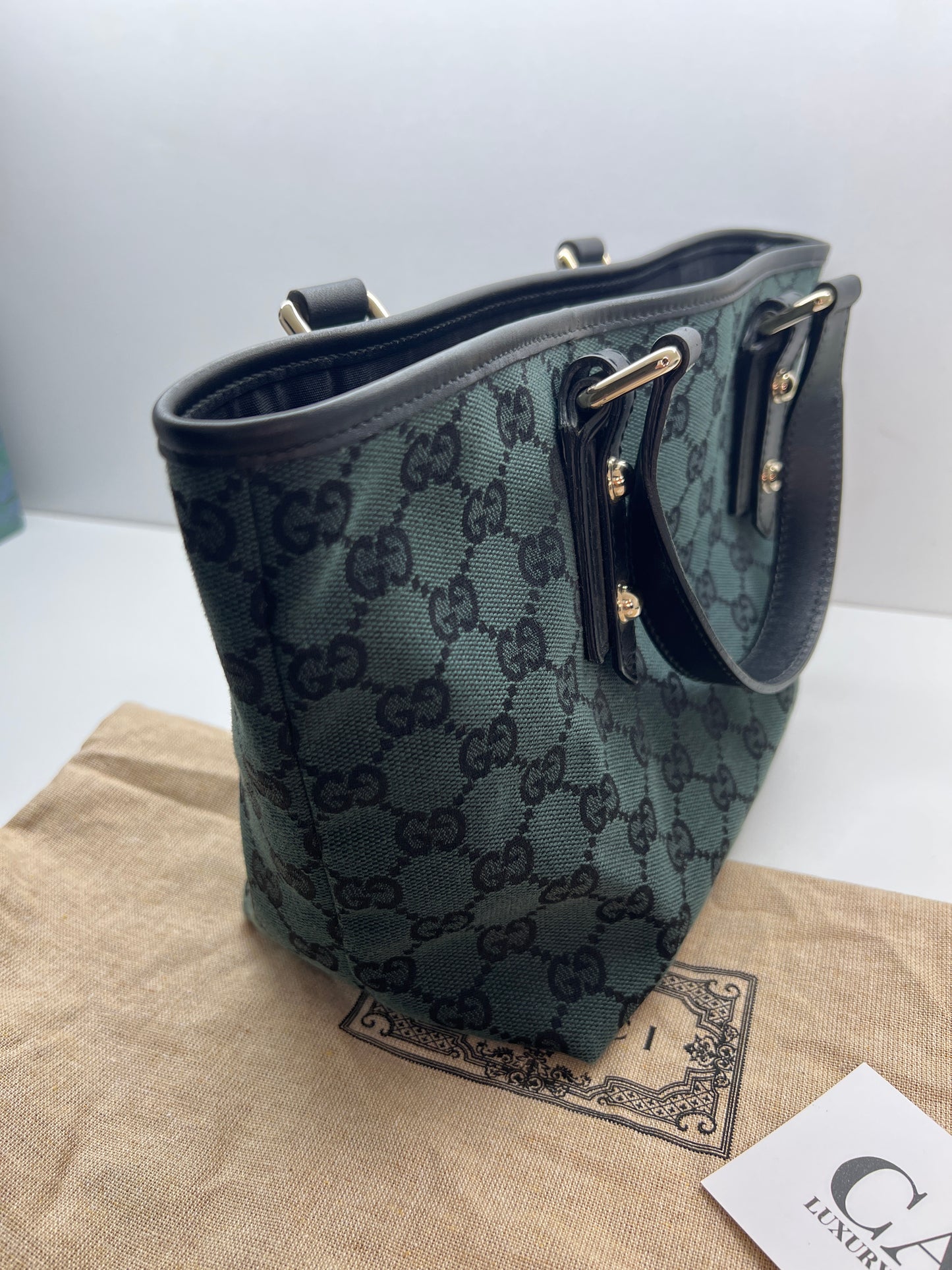 Gucci Tote Bag GG Canvas Verde con Dustbag – Eleganza Intramontabile