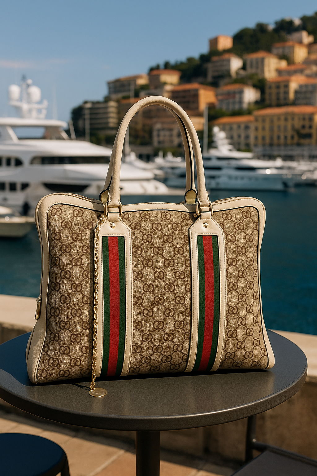 Gucci Boston Web GG Canvas con Lucchetto