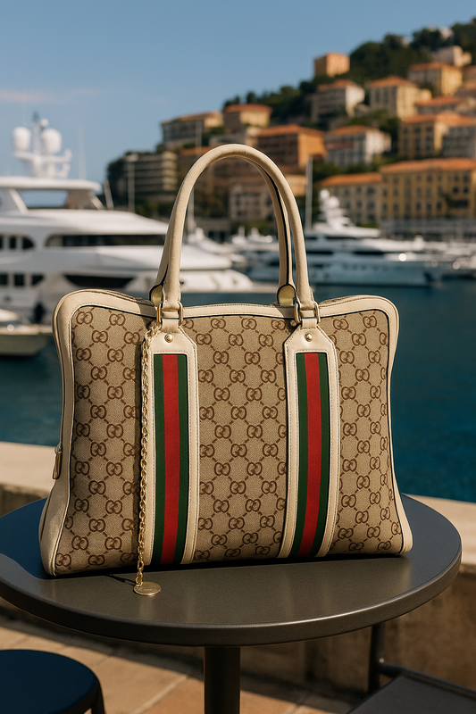 Gucci Boston Web GG Canvas con Lucchetto